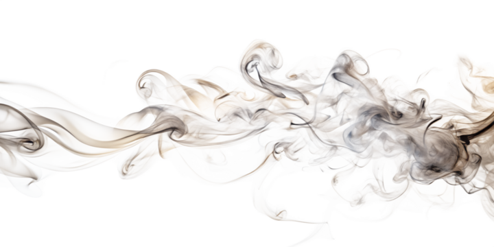 Abstract Smoke Effect in Beige and Gray on Transparent Background