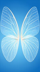 Beautiful butterfly wings displayed against a vibrant blue background showcasing intricate patterns