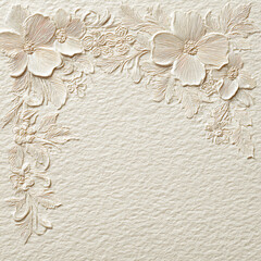 A white background with a flowery border