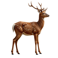 Fototapeta premium Graceful young deer standing elegantly in a natural landscape with soft sunlight illuminating its features