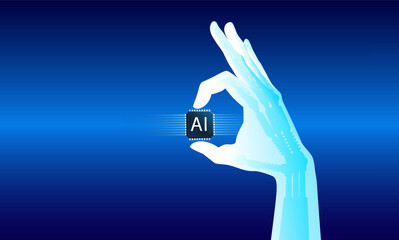 Futuristic Robotic Arm in High-Tech Factory – Vector Illustration

