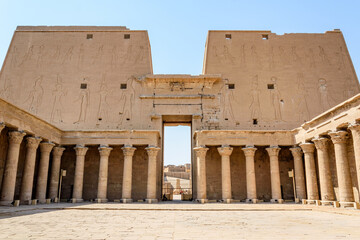 Temple of Edfu in Egypt – Ancient Egyptian Architecture with Hieroglyphs and Columns