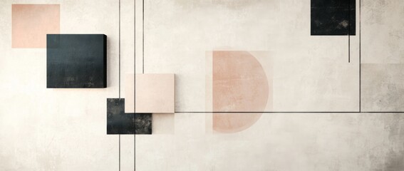 Abstract wall art featuring neutral tones and textured patterns creating a serene atmosphere in modern interior design