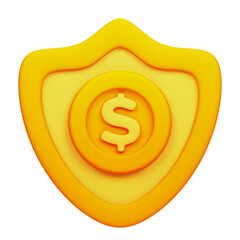 Financial Security Shield with Dollar Coin