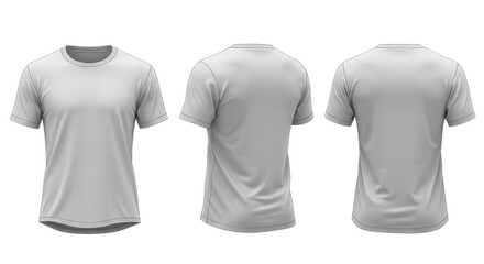 Photo of a plain white tshirt is isolated on transparent background