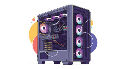 Powerful Gaming Computer Tower with RGB Lighting and Internal Components Ready for High Performance