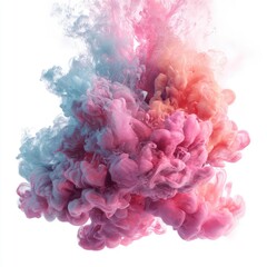 Obraz premium Abstract ink explosion in soft pinks, blues, and oranges