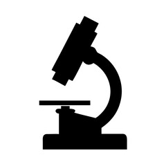 Microscope Silhouette Icon. Science, Research, Laboratory, and Medical Discovery Symbol