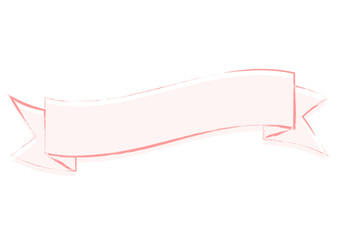 ピンクの揺れるリボンの見出しフレーム