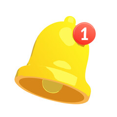 New Notification Bell Icon with Red Badge. Social Media Alert and Reminder Concept