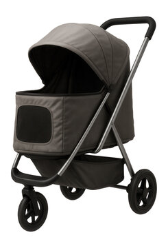 Pet stroller with a built-in leash clip for added safety while transporting excitable pups.