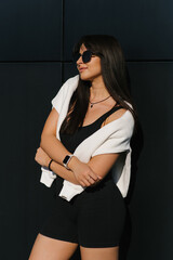 Confident Woman In Sunglasses Outdoors