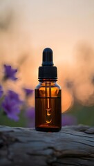 Naklejka premium Essential oil bottle aromatherapy dropper bottle natural remedy wellness skincare product