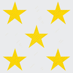 Golden Stars Rating PNG - Isolated Yellow Star Icons