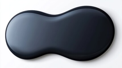 Black Glossy Shape on White Background for Creative Projects