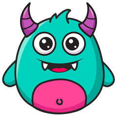 Cute cartoon monster illustration