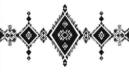 Intricate Geometric Pattern with Black and White Design Elements
