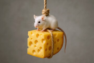 Curious White Mouse Enjoys Whimsical