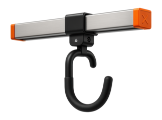 Overhead bike storage rack with sliding track system for garages