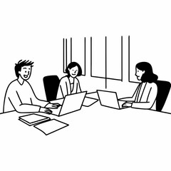 Business people having new project discussion