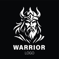 Fototapeta premium Fierce Norse Warrior Head Logo
