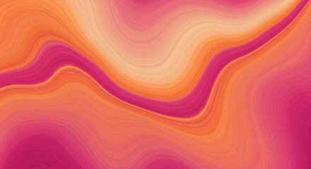 Abstract Flowing Lines in Pink and Orange