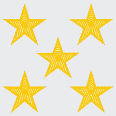 Golden Stars Rating PNG - Isolated Yellow Star Icons