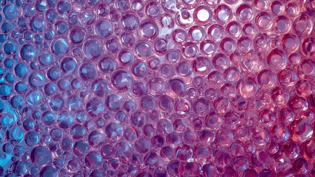 Surface of purple blue bubble wrap texture close-up background protect