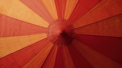 Texture of red orange umbrella fabric sunburst design vibrant summer s