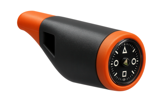 Compact survival whistle with built-in compass for wilderness navigation