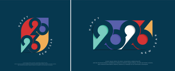 New year 2026 concept with numbers on wall art. Modern art banner template new year 2026