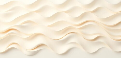 Fototapeta premium Cream geometric wave pattern on white background, seamless texture, art, trendy