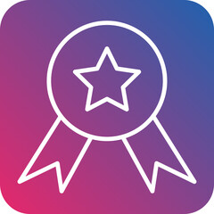 Medal line icon style