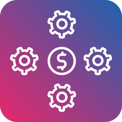 Money Management line icon style