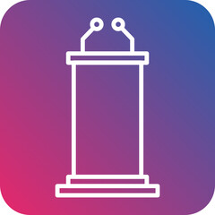 Podium Line Icon Style