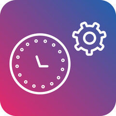 Time Management Line Icon Style