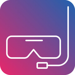 Diving Mask Line Icon Style