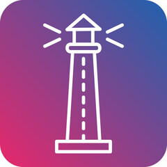 Lighthouse Line Icon Style