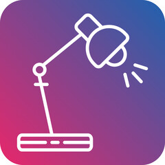 Table Lamp Line Icon Style