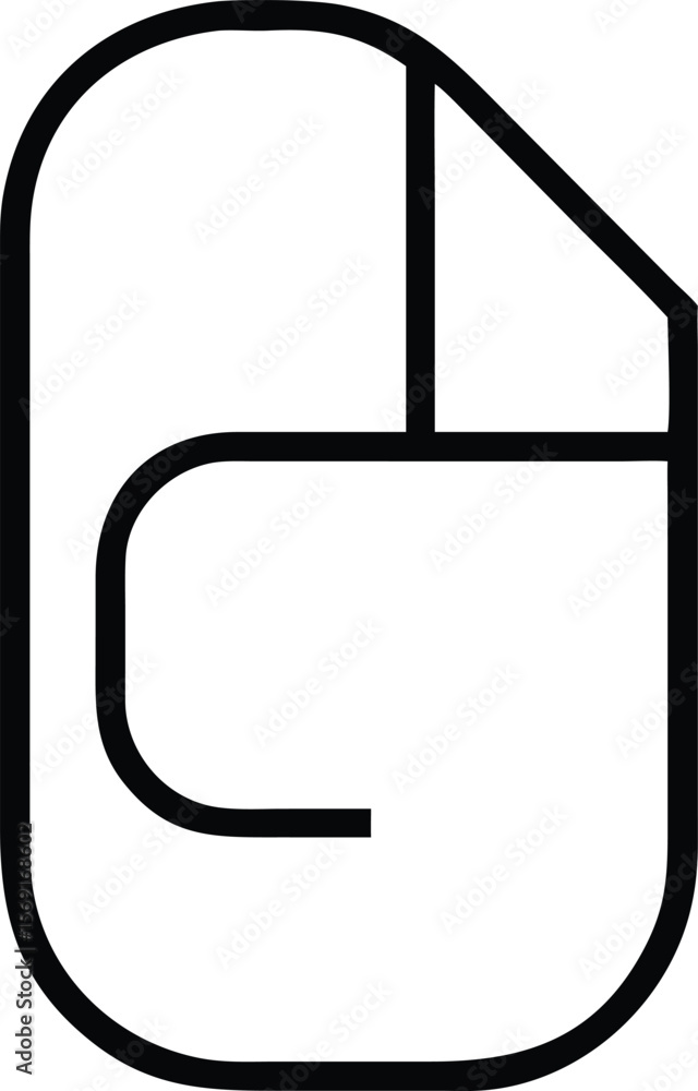 Poster simple black outline of a computer mouse and a document icon