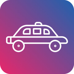 Police Car Line Icon Style