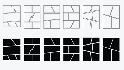 empty Manga or Comic panels background. Blank panel for manga, comic, poster,photo colleges