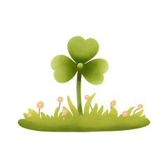 

A hand-drawn watercolor clover leaf illustration. Perfect for St. Patrick’s Day designs, good luck symbols, greeting cards, stickers, and decorative clipart. Transparent background PNG.