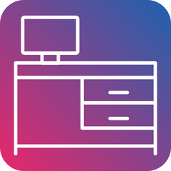 Computer Table Line Icon Style