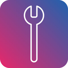 Wrench Line Icon Style