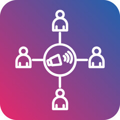 Public Relations Line Icon Style