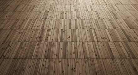The image features a close-up view of a wooden floor or surface. Parallel wooden planks, arranged horizontally, create a textured pattern. The wood has a natural grain, highlighted by soft light.