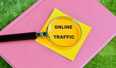 The conceptual text of ONLINE TRAFFIC. A place to copy. Business, technology, internet and...