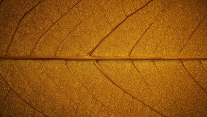 Close-up of dried brown leaf texture showing intricate veins pattern, perfect for nature backgrounds, autumn themes, environmental projects, or botanical design with warm earthy tones and detailed su