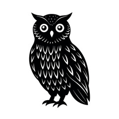Brown Fish Owl Forest Bird Illustration  